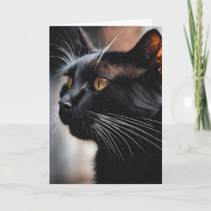 Cartão Gato Negro Humor de Aniversário