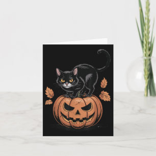 Cartão Gato Negro Pumpkin Homens Mulheres Engraçadas Mãe 