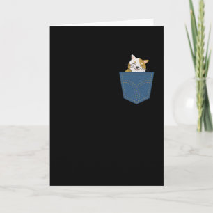 Cartão Gato no bolso de jeans