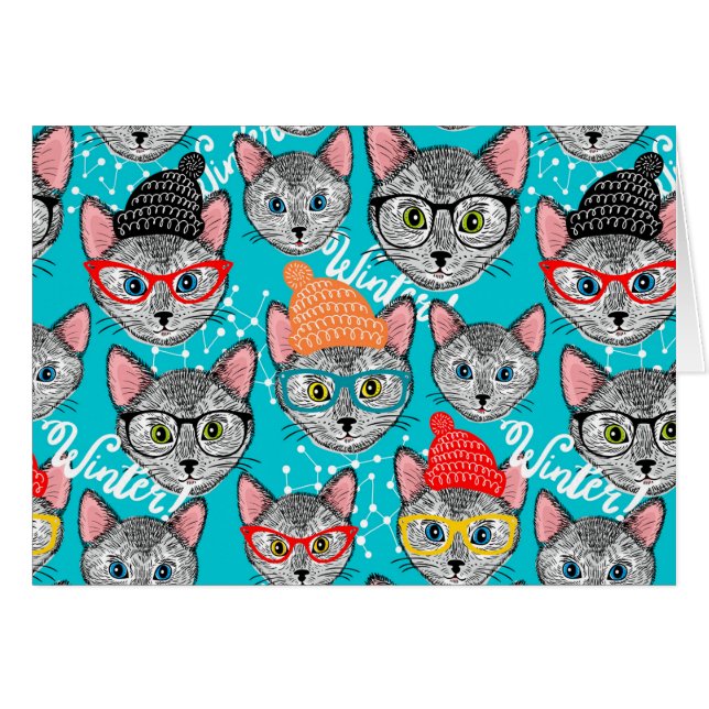 Cartão Gato no chapéu (Frente horizontal)