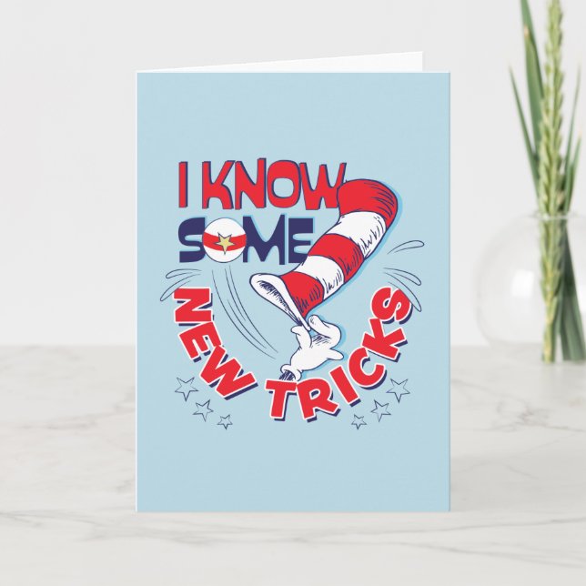 Cartão Gato No Chapéu Eu Conheço Alguns Truques Novos (Frente)