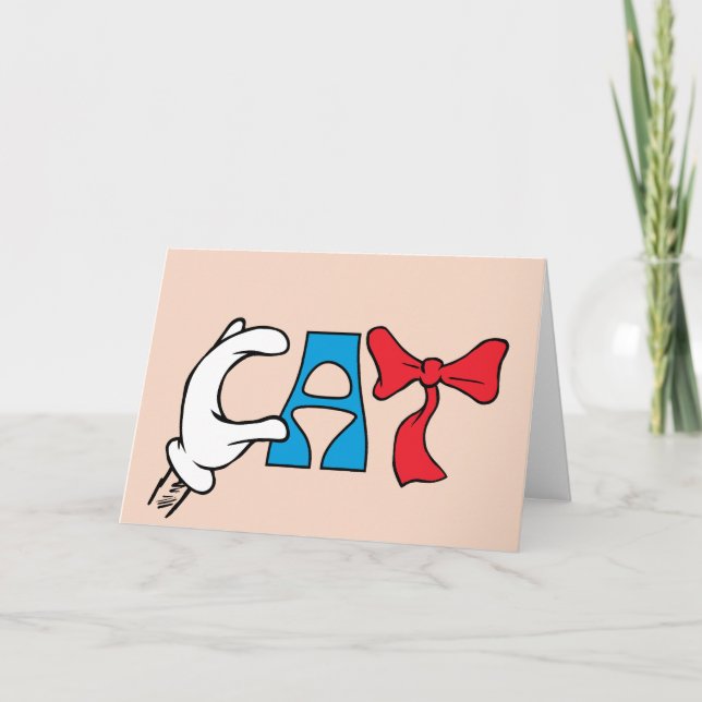 Cartão Gato no Chapéu | Texto de Cat (Frente)