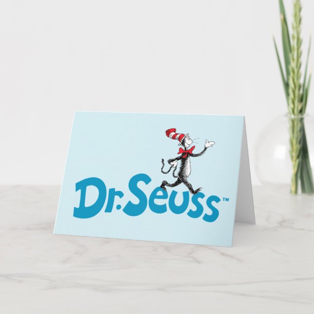 Cartão Gato no logotipo do chapéu (Frente)