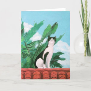 Cartão Gato no Telhado
