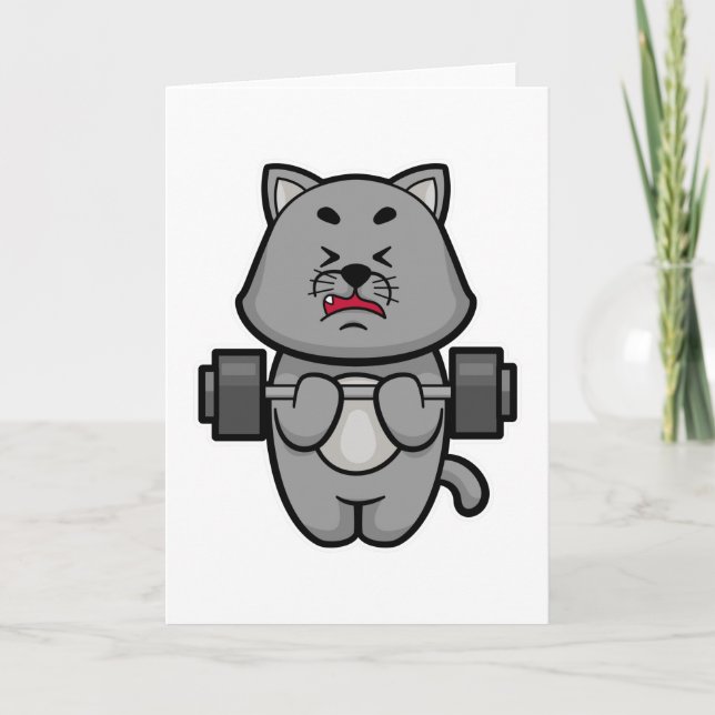 Cartão Gato no treino de Bíceps com haltere (Frente)