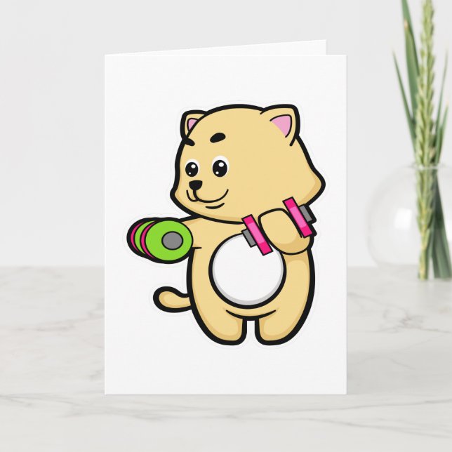 Cartão Gato no treino de Bíceps com Halteres (Frente)
