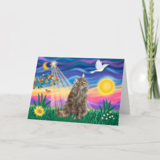 Cartão Gato Norueguês da Floresta Tabby - Crepúsculo