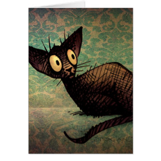 Cartão Gato oriental preto bonito