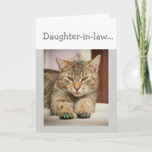 Cartão Gato Parecendo Bom Filha de Direito Animal de Aniv