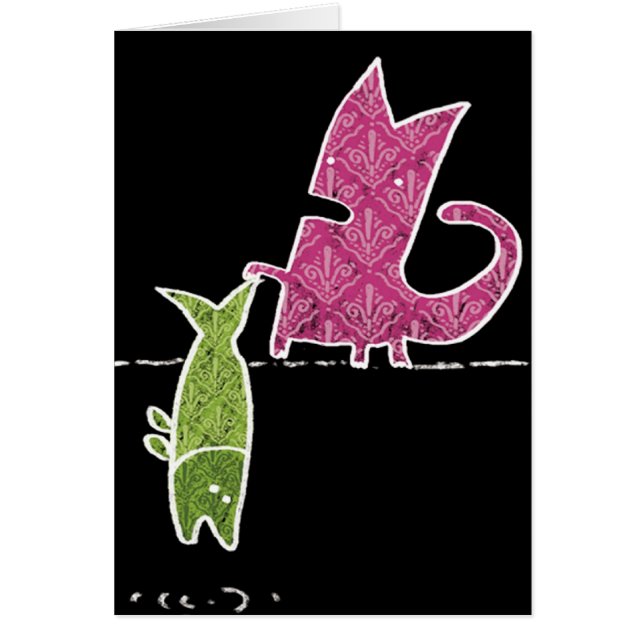 Cartão Gato+peixes (Frente)