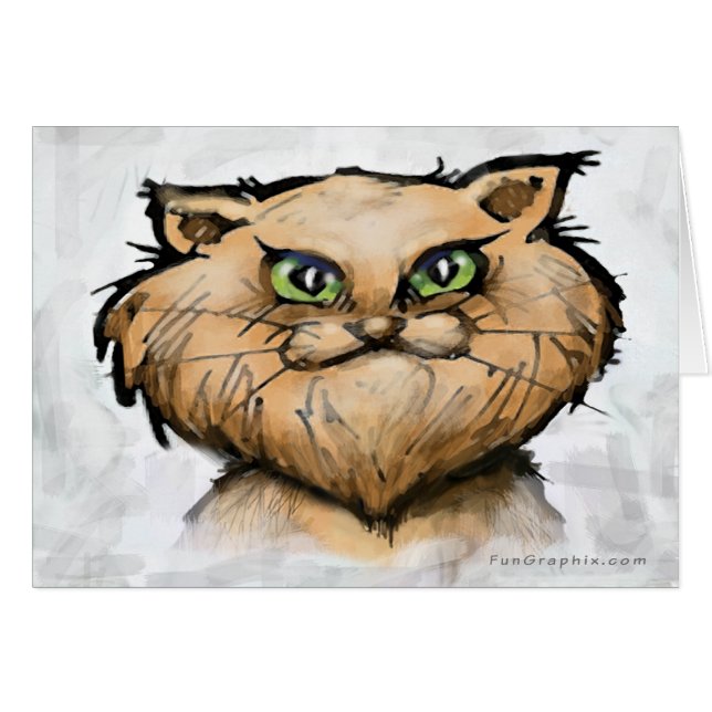 Cartão Gato Persa (Frente Horizontal)