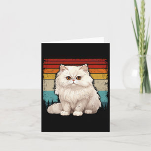Cartão Gato Persa Vintage Estilo Retrotraído Legal Pe