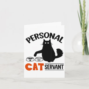 Cartão Gato Pessoal De Gato Negro Engraçado Servido Para