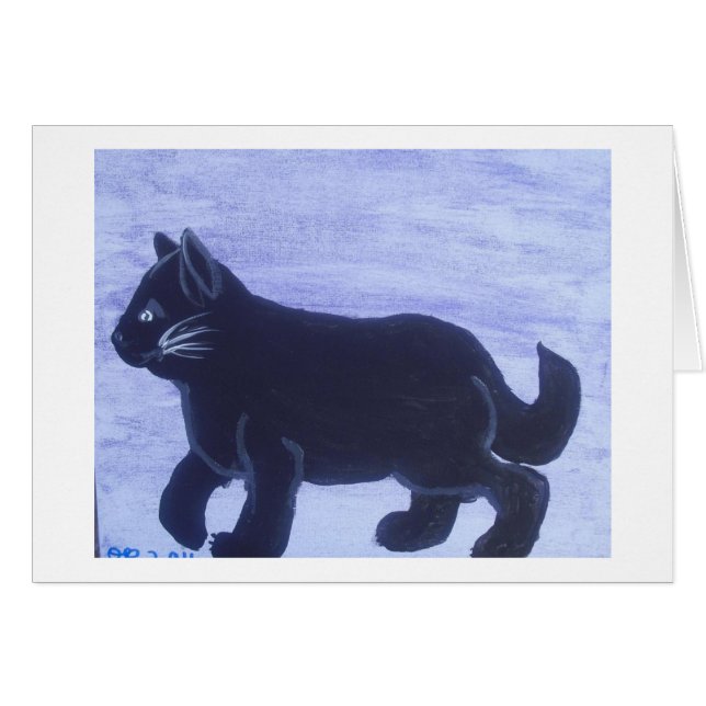 Cartão Gato preto (Frente Horizontal)