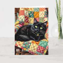 Cartão Gato Preto Cinto | Pensando Em Você