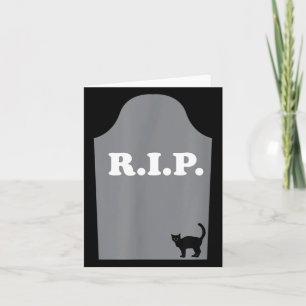 Cartão Gato Preto de Halloween na Cova Rasgada