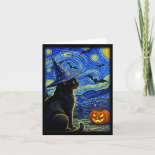 Cartão Gato Preto do Halloween Amante de Gatos Engraçados