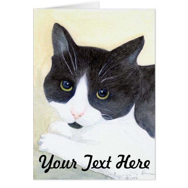Cartão Gato Preto e Branco (Frente)