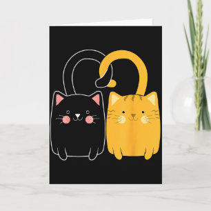 Cartão Gato Preto e Laranja do Dia dos Namorados Gato Rui
