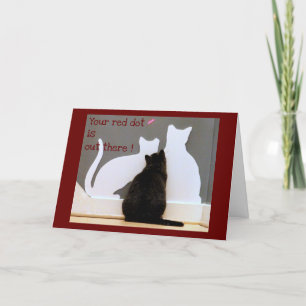 Cartão Gato Preto e Ponto Vermelho