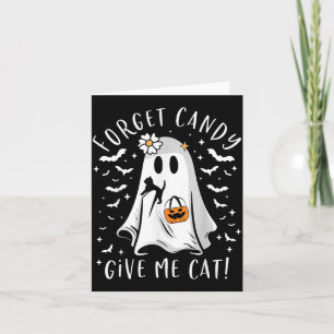Cartão Gato Preto Fantasma Boo Engraçado Esquece Doce Dê