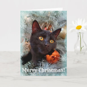 Cartão Gato Preto Feliz Natal
