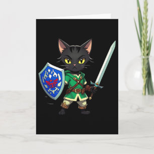 Cartão Gato Preto Fofo Como Personagem de Jogo de Vídeo R