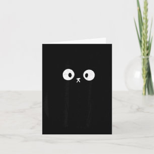Cartão Gato Preto Fofo Miau Vintage Divertido Gatinho Fof