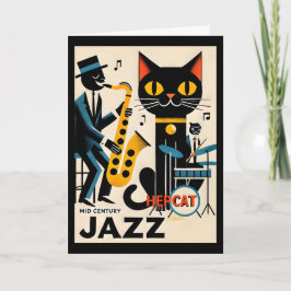 Cartão Gato Preto HepCat da Era do Jazz de Meados do Sécu