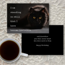 Gato Preto Invisível Anônimo Divertido Aniversário