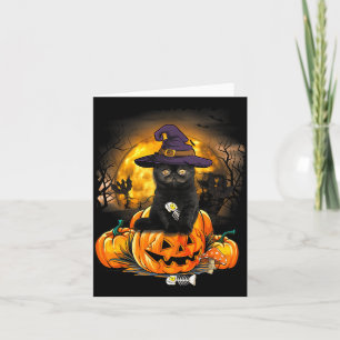 Cartão Gato Preto Kawaii Pastel Goth Y Halloween Chapéu d