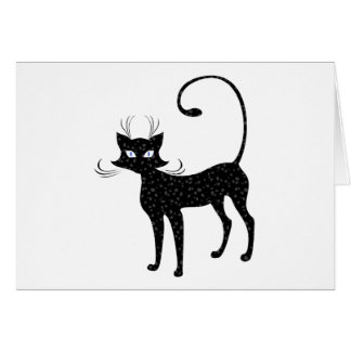 Cartão Gato preto manchado elegante