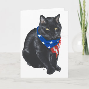 Cartão Gato Preto Patriótico