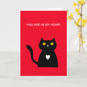 Cartão Gato Preto Pet Heart Você está no Meu Coração Amor