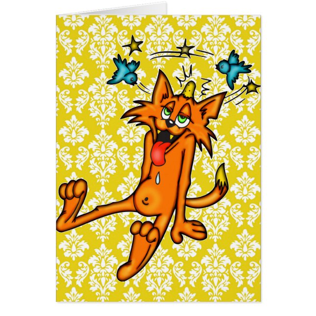 Cartão Gato propenso a los accidentes dos desenhos (Frente)