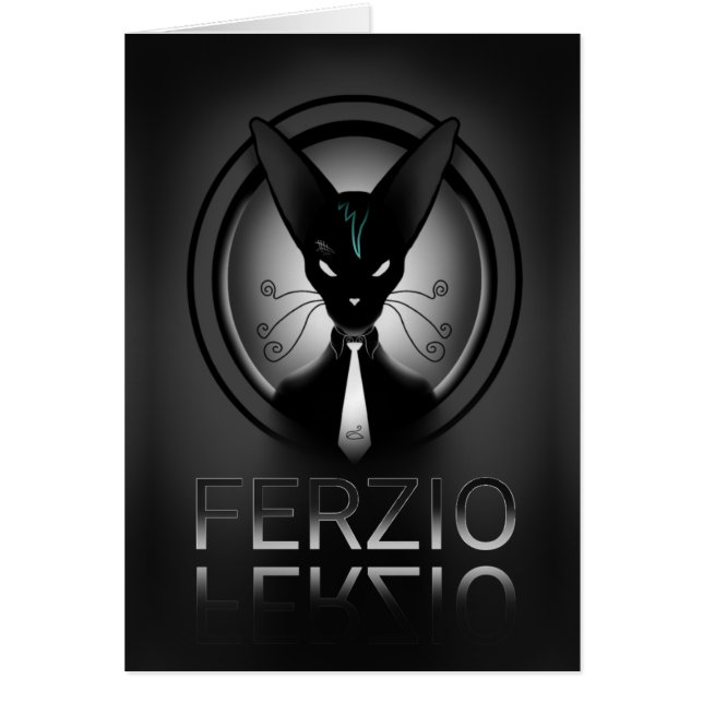 Cartão Gato Punk sofisticado (Frente)