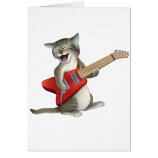 Cartão Gato que joga a guitarra