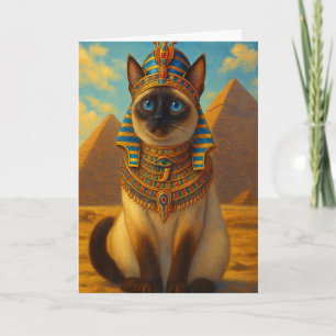Cartão Gato Real do Faraó Egípcio no Deserto