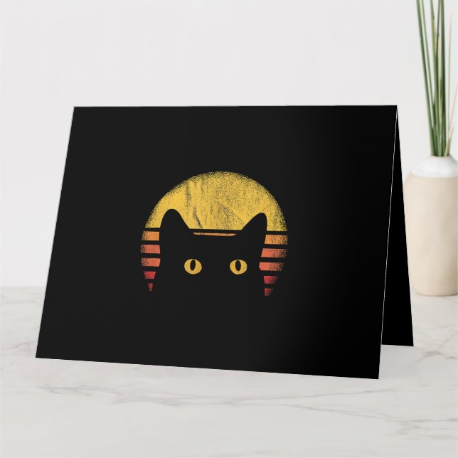 Cartão Gato Retro Vintage (Frente)
