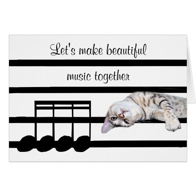 Cartão Gato Romântico de Bengala (Frente Horizontal)