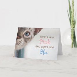 Cartão Gato Siamese com dia das mães cor-de-rosa do nariz