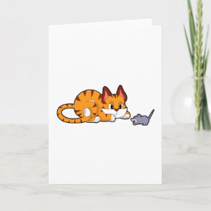 Cartão Gato tigre com Rato