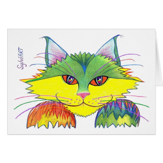 Cartão "Gato traquina", direitos reservados ©2003, (Frente Horizontal)