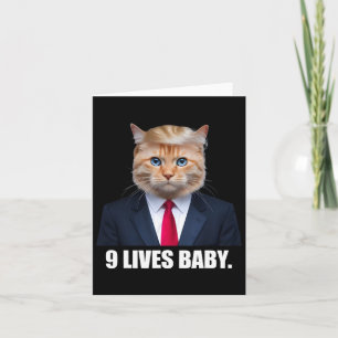 Cartão Gato Trump 9 Vidas Bebê Trump 2024 Vencer Vitória