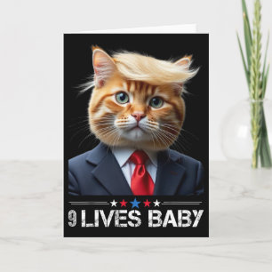 Cartão Gato Trump 9 Vidas Por Voto Engraçado Para Gatos T