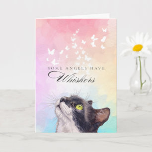 Cartão Gato Tuxedo Arco-íris de Bigodes Simpatia Perda
