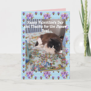 Cartão Gato Tuxedo Engraçado Jigsaw Cats Dia dos Namorado