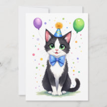 Gato Tuxedo Fofo com Gravata Borboleta Feliz Anive