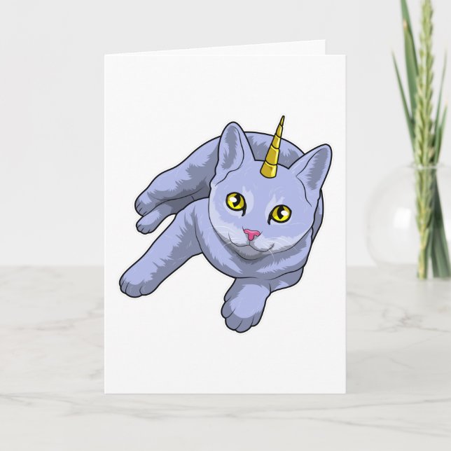 Cartão Gato Unicórnio (Frente)