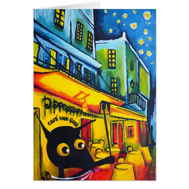 Cartão Gato & Van Gogh de Stressie (Frente)
